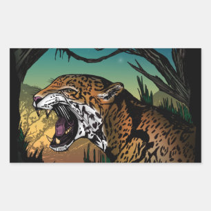 Jaguar Rectangular Sticker
