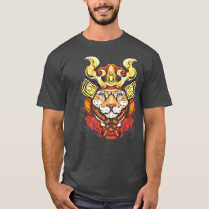 Jaguar Samurai Illustration Samurai Cat Samurai T-Shirt