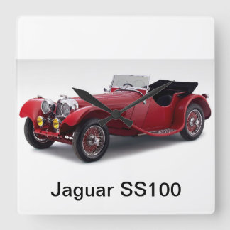 Jaguar SS100 Square Wall Clock