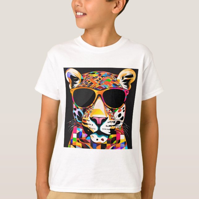 Jaguar Wearing Sunglasses T-Shirt (Front)