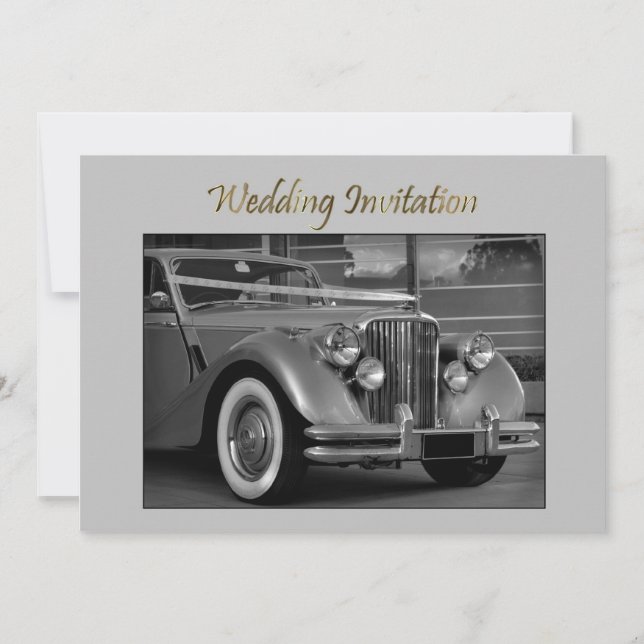 JAGUAR WEDDING CAR Wedding Invitation (Front)