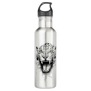 Jaguar Wild Animal Nature Illustration Art Tattoo 710 Ml Water Bottle