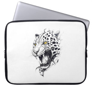 Jaguar Wild Animal Nature Illustration Art Tattoo Laptop Sleeve