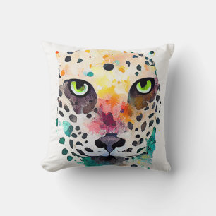 Jaguar Wild Animal Nature Watercolor Art Painting Cushion