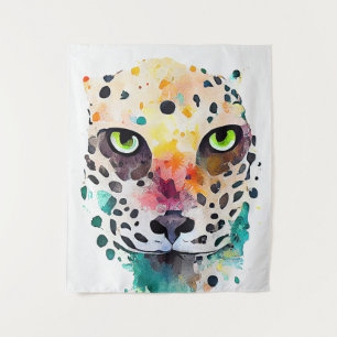 Jaguar Wild Animal Nature Watercolor Art Painting Tapestry