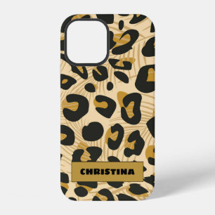 Jaguar Wild Animal Print Personalised Name iPhone 12 Case