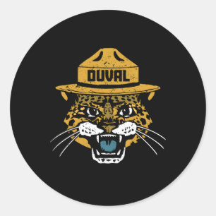 Jaguar With Duval Classic Round Sticker