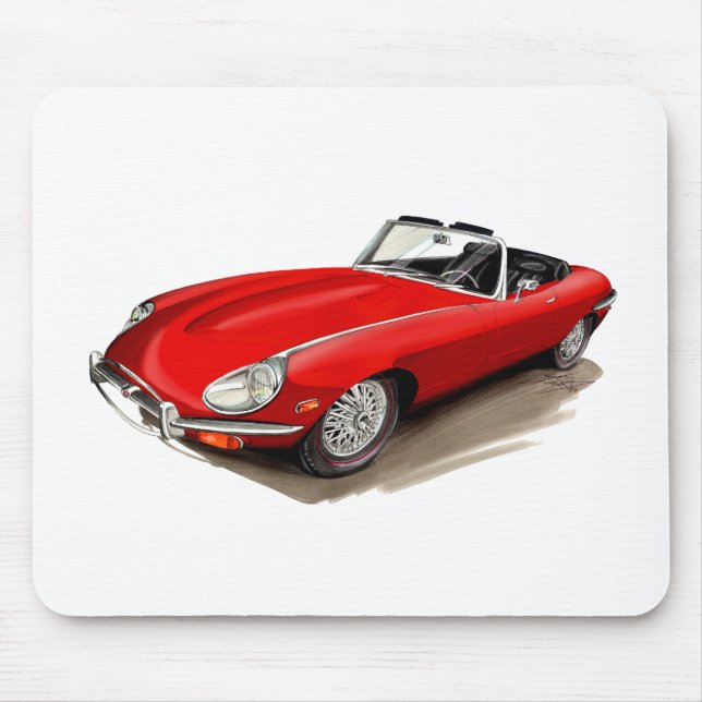 Jaguar XKE Red Car Mouse Mat (Front)
