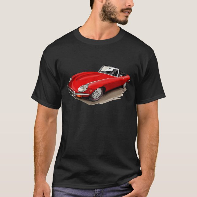 Jaguar XKE Red Car T-Shirt (Front)