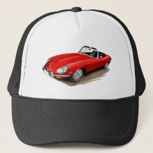 Jaguar XKE Red Car Trucker Hat