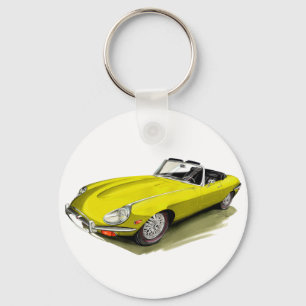 Jaguar XKE Yellow Car Key Ring