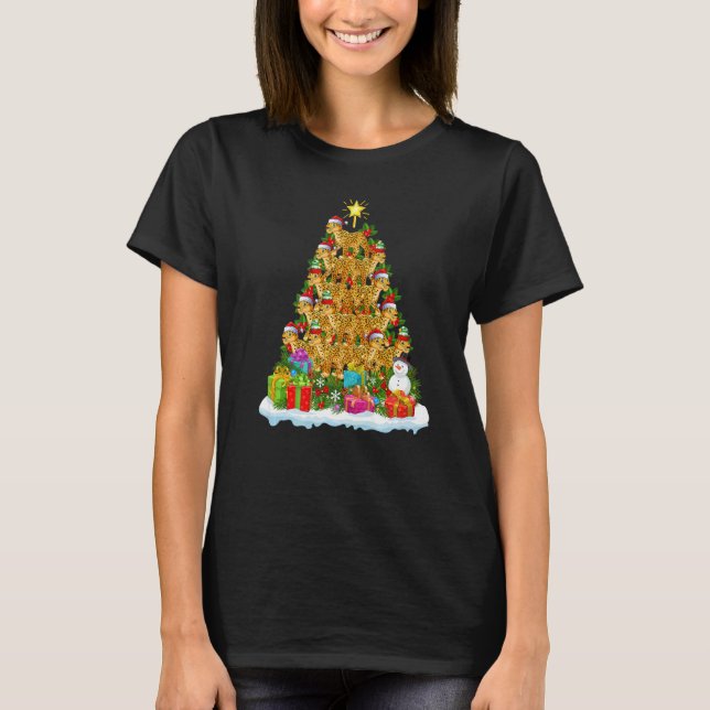 Jaguar  Xmas Holiday  Jaguar Christmas Tree T-Shirt (Front)