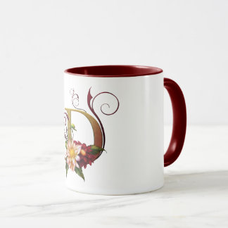 Jaguarwoman's "Ars Botanica 3" Monogram Mug "D"