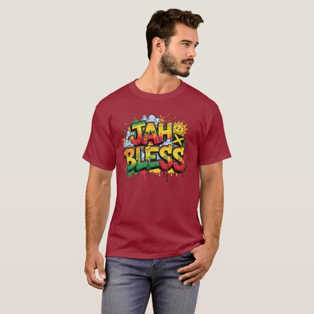 Jah Bless Reggae T-Shirt (Front Full)