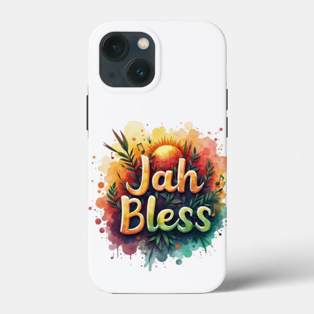 Jah Bless Reggae Watercolor Case Rasta Vibes & Art (Back)