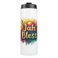Jah Bless Reggae Watercolor Portable Thermal Bottl