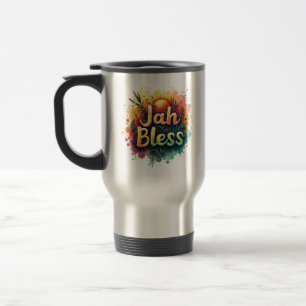 Jah Bless Reggae Watercolor Stainless Steel Travel Mug