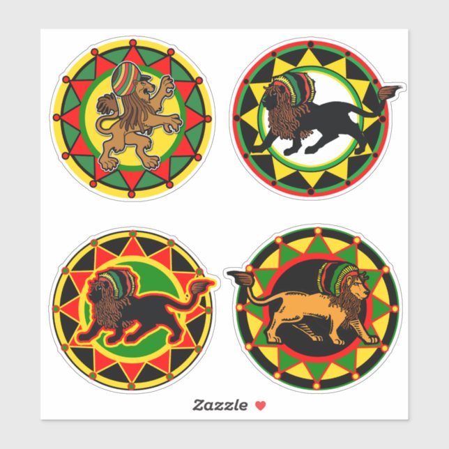 Jah King Rasta Lion Collection 2 Art Stickers (Sheet)