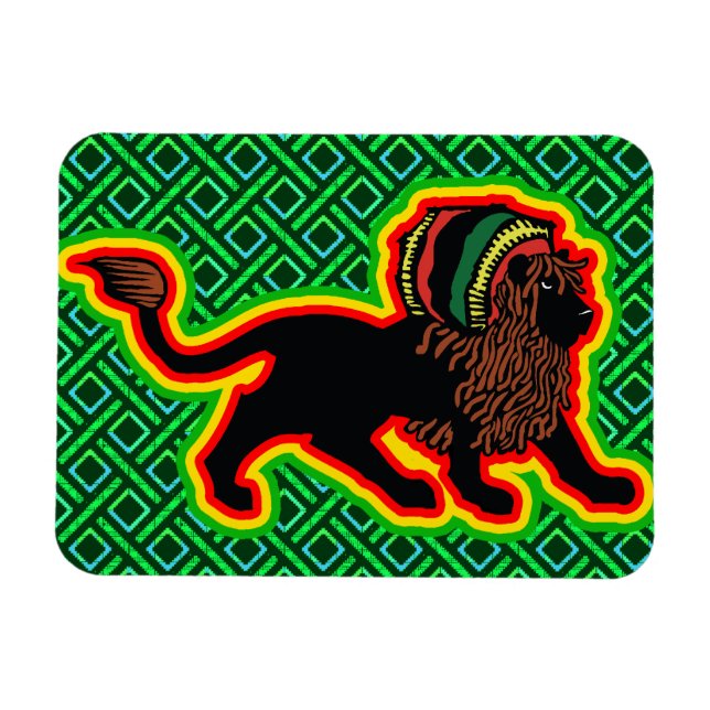 Jah King Rasta Lion Magnet (Horizontal)