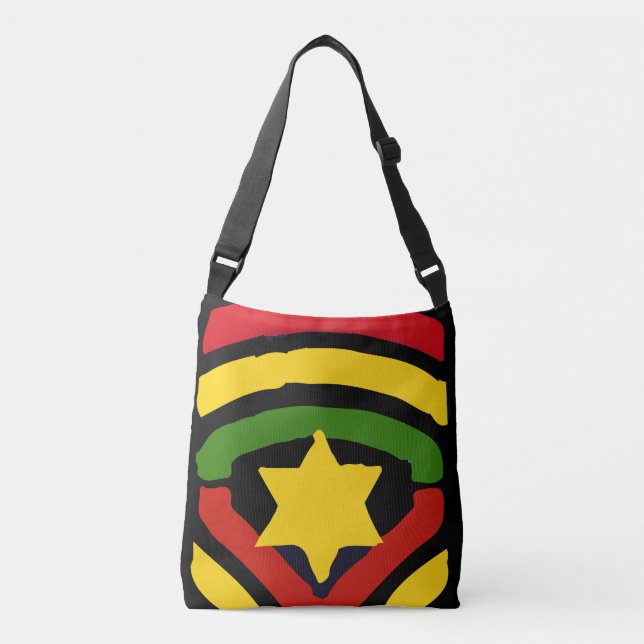 Jah Rastafari All Over Design Cross Body Bag (Front)
