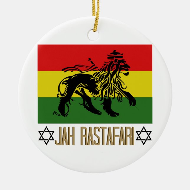 Jah Rastafari Ceramic Tree Decoration (Front)