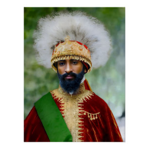 Jah Rastafari Haile Selassie Rasta Livity Roots Poster