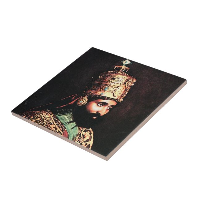Jah Rastafari Haile Selassie Rasta Livity Roots Tile (Side)