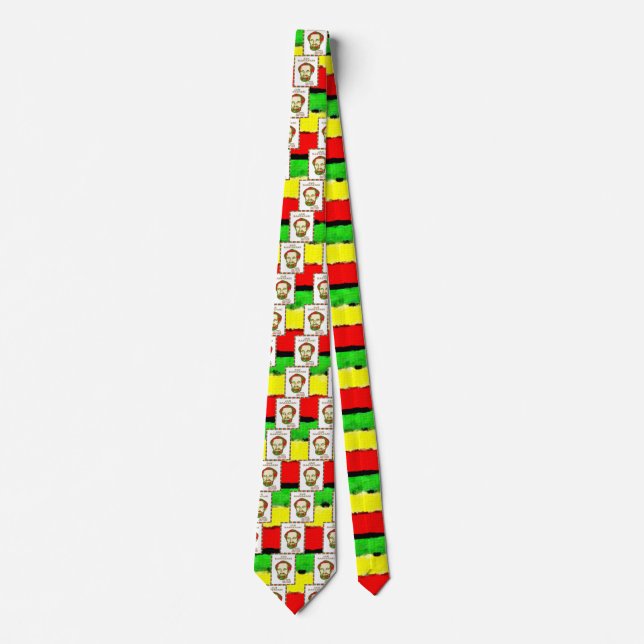 Jah Rastafari Haile Selassie Warrior Emperor  Tie (Front)