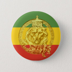 Jah Rastafari Lion of Judah Button