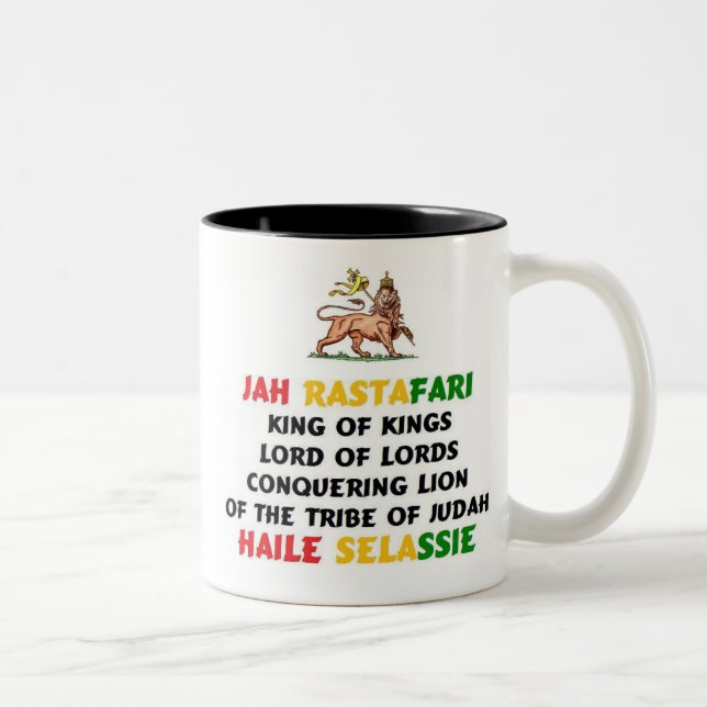 Jah Rastafari Mug - Black (Right)