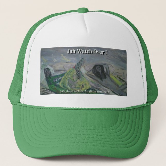 jah watch over i trucker hat (Front)
