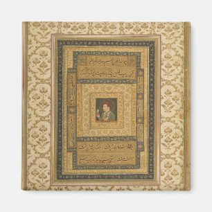 Jahangir holding a picture of the Madonna, inscrib Magnet