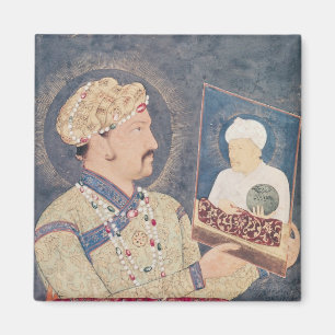 Jahangir holding a portrait of Emperor Akbar Magnet