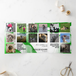 Jahresrückblick Fotos Karte Tri-Fold Holiday Card