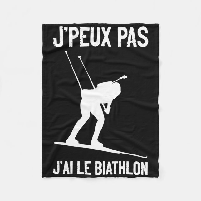 J'ai Biathlon Winter Sports Cross-country Skiing  Fleece Blanket (Front)