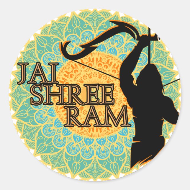 Jai Shree Ram  Classic Round Sticker (Front)