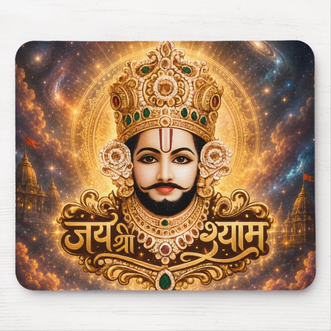 Jai Shri Khatu Shyam Ji Devotional Artwork Mouse Mat (Front)
