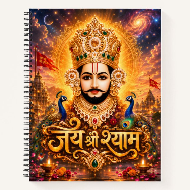 Jai Shri Khatu Shyam Ji Devotional Artwork Notebook (Front)