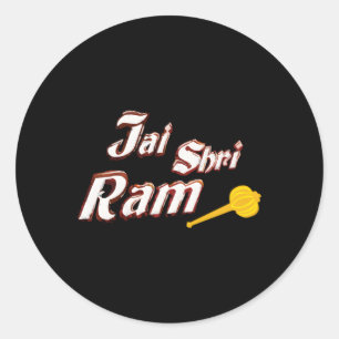 Jai Shri Ram Gada Classic Round Sticker