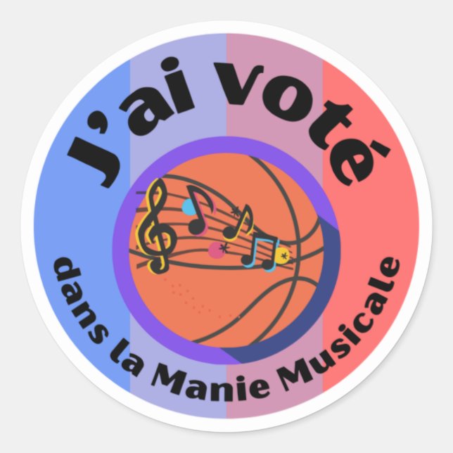 J'ai voté!  Generic Manie Musicale sticker (Front)