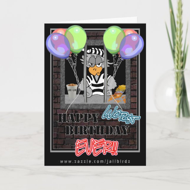 Jail Bird Birthday card (Front)