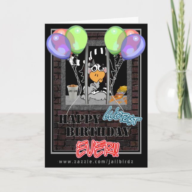 Jail Bird Birthday card (Front)