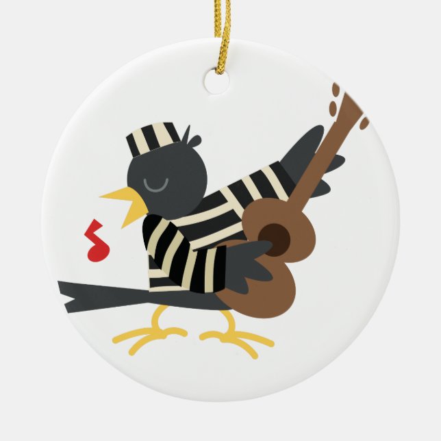 Jail Bird Ceramic Tree Decoration (Front)