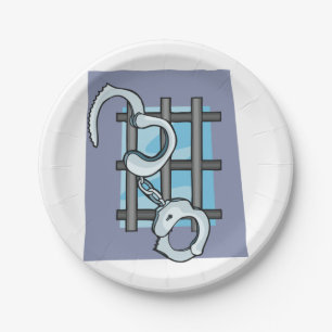Jail Handcuffs Paper Plate