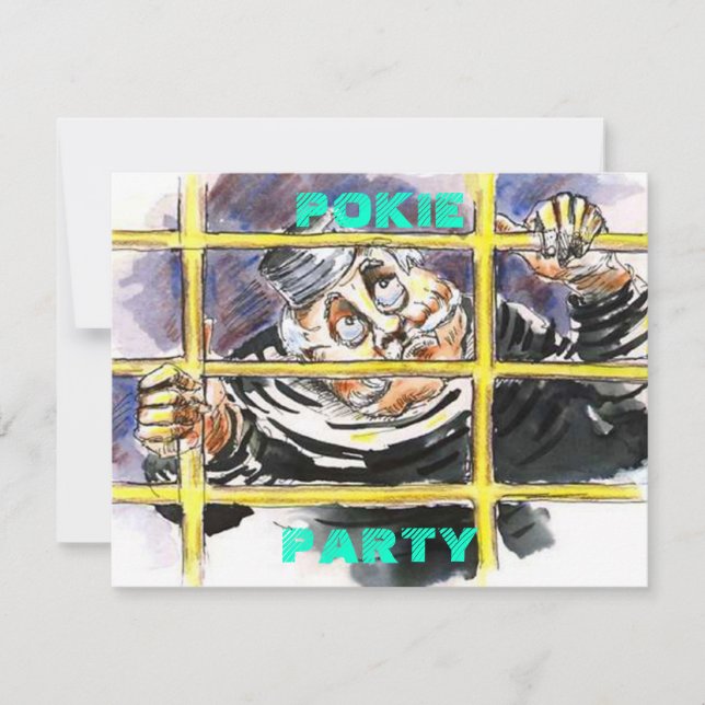 JAILHOUSE THEMED INVITATION HOST A POKIE PARTY (Front)