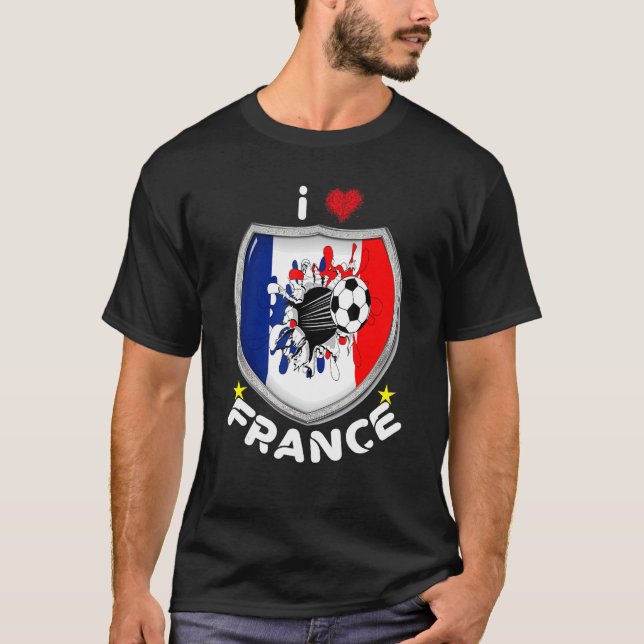 J'aime La France J'aime Le Football Maillot Pour L T-Shirt (Front)