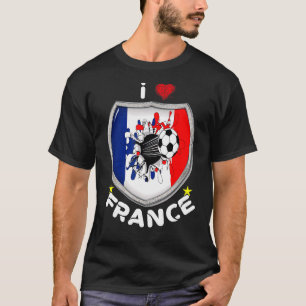 J'aime La France J'aime Le Football Maillot Pour L T-Shirt