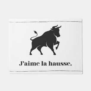 J'aime la Hausse. The Stock Market Bull Doormat