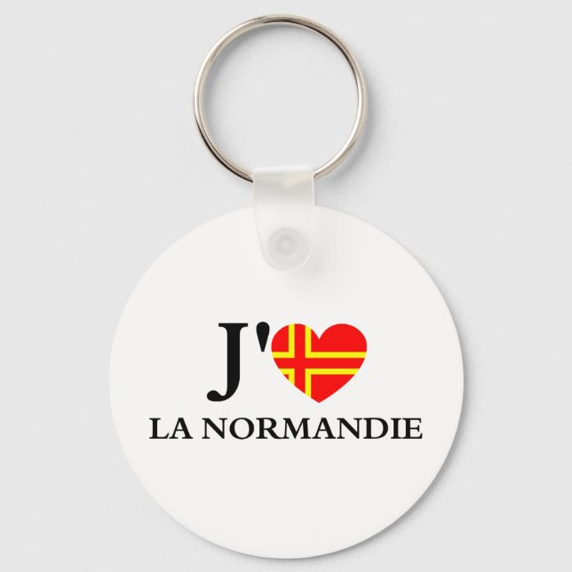 J'aime la Normandie Key Ring (Front)