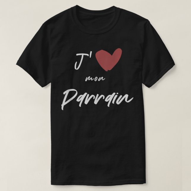 J'aime Mon Parrain Gift Men Women Kids Son Daughte T-Shirt (Design Front)